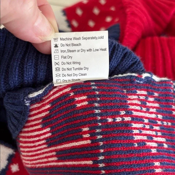 BLUEBERRY PET Red Reindeer Knit Dog Sweater size XL - Picture 6 of 9